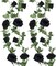 2 Pack Black Artificial Rose Garland – 6.5FT Fake Flower Vine Hanging Roses for Wedding Arch, Wall Decor, Table Centerpiece, Fireplace, Stair Railing, Indoor & Outdoor Party Decorations